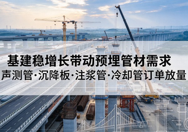 鄂城基建稳增长带动预埋监测管材需求，声测管、沉降板、注浆管订单持续放量
